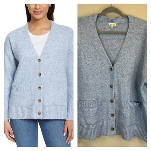 Ella Moss XXL Light Blue Button-Up Cardigan Grandpa Grandma Cozy Winter Casual